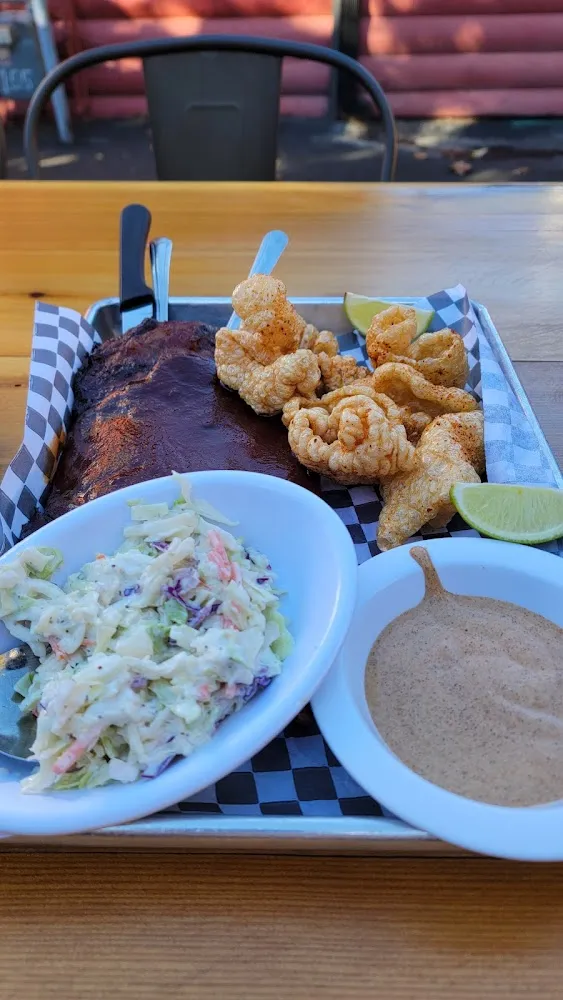 Half Rack of Ribs with Slaw and Chicharrones